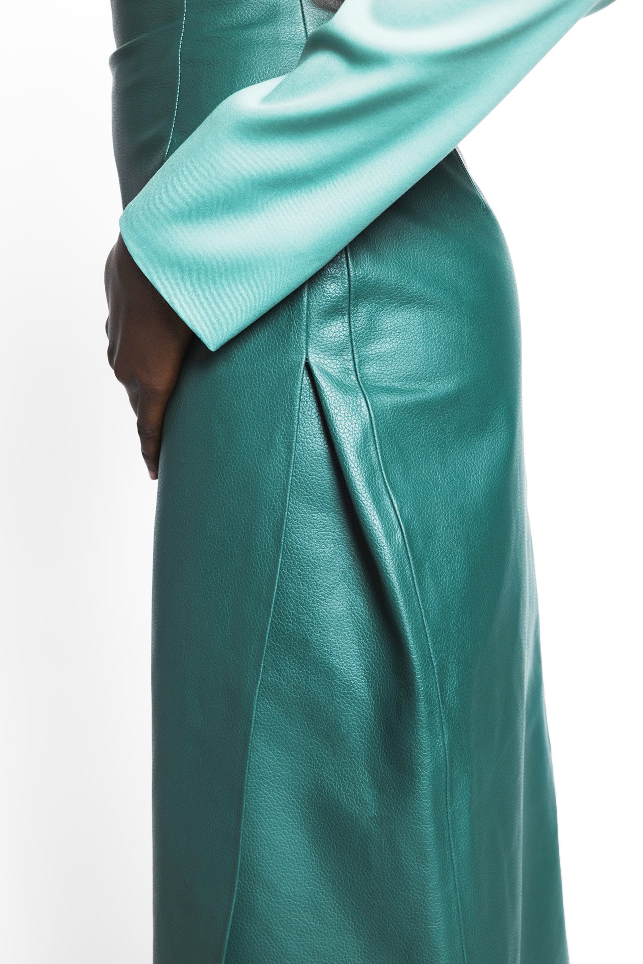 Leather Skirt Smaragd Green