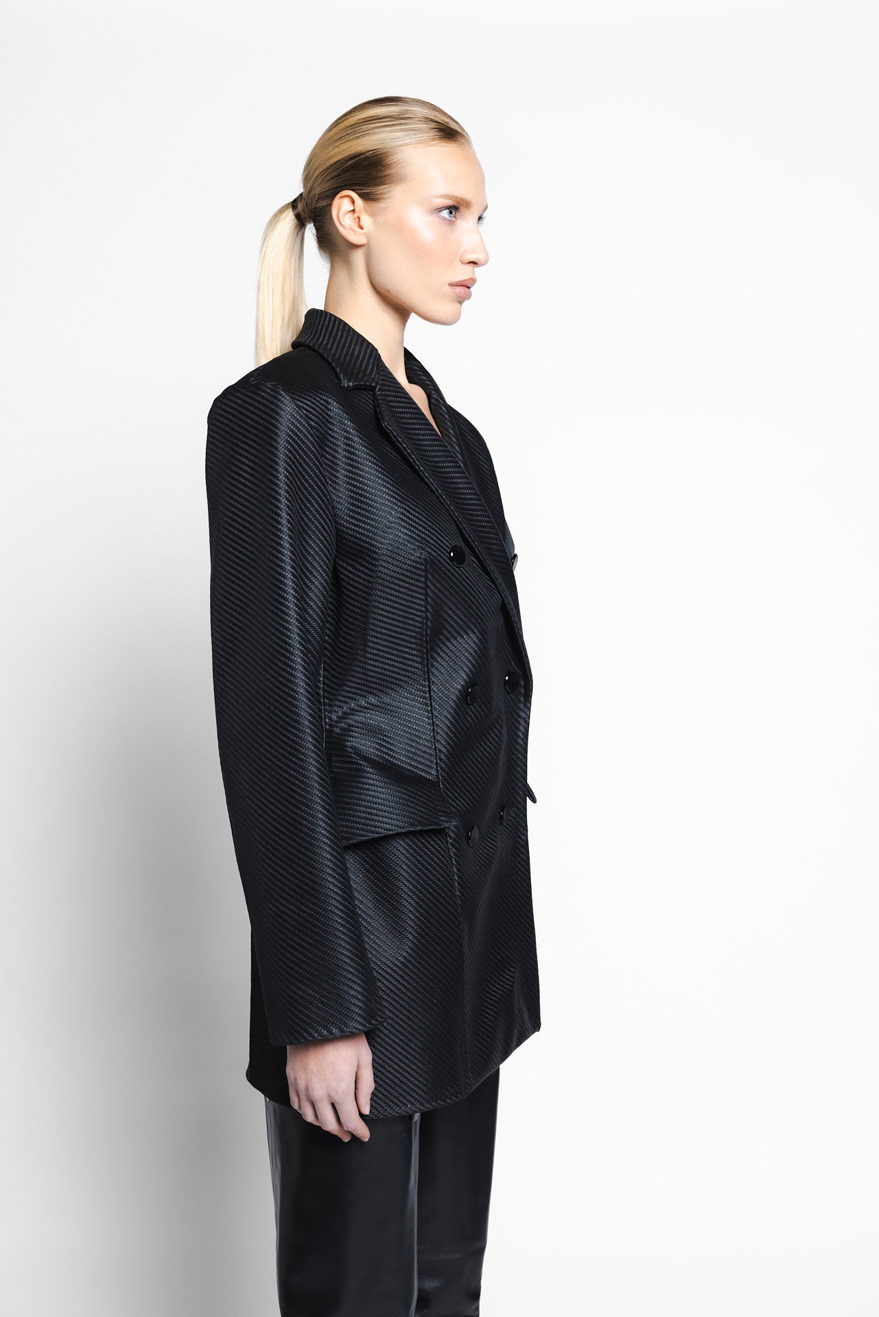 Woman Blazer - Carbon Leather