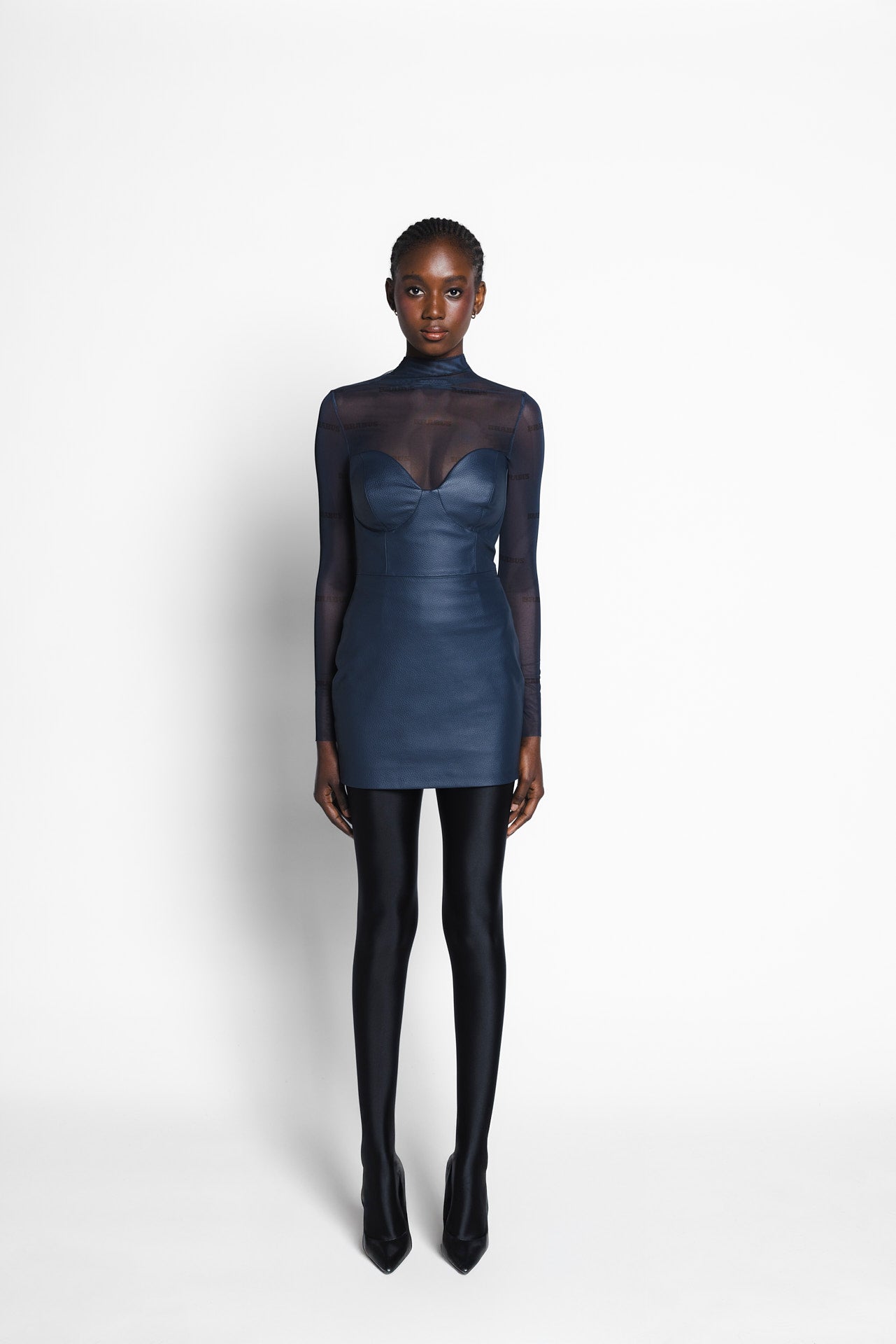 Leather Dress - Deep Blue