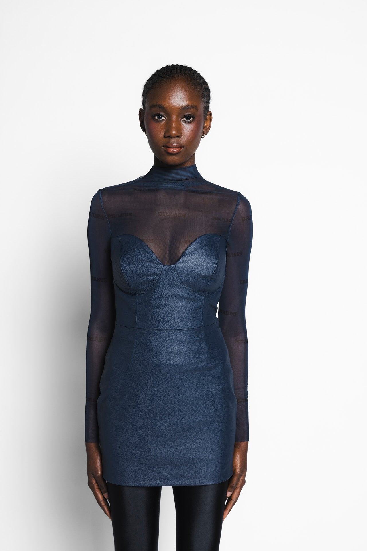 Leather Dress - Deep Blue